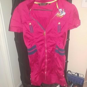 Coogi red zippered dress